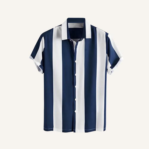 Men's Striped Blue Shirt - Verza