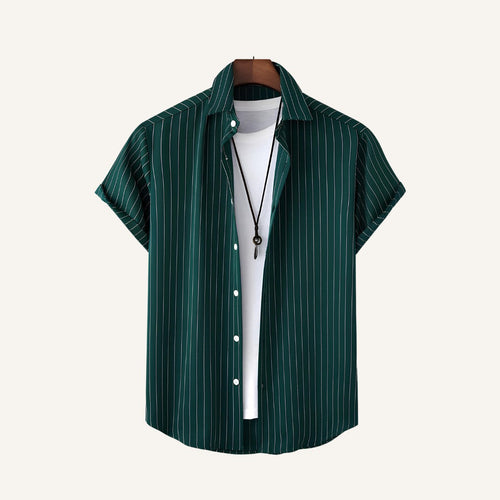 Men’s Old Money Striped Green Shirt – Nautic