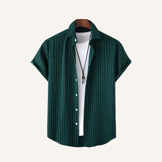Men’s Old Money Striped Green Shirt – Nautic
