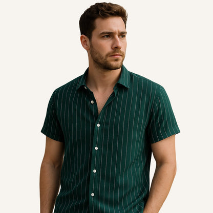 Men’s Old Money Striped Green Shirt – Nautic