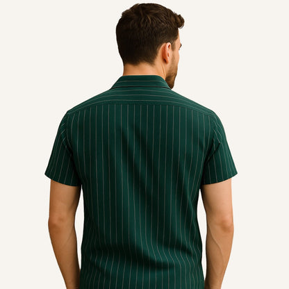 Men’s Old Money Striped Green Shirt – Nautic