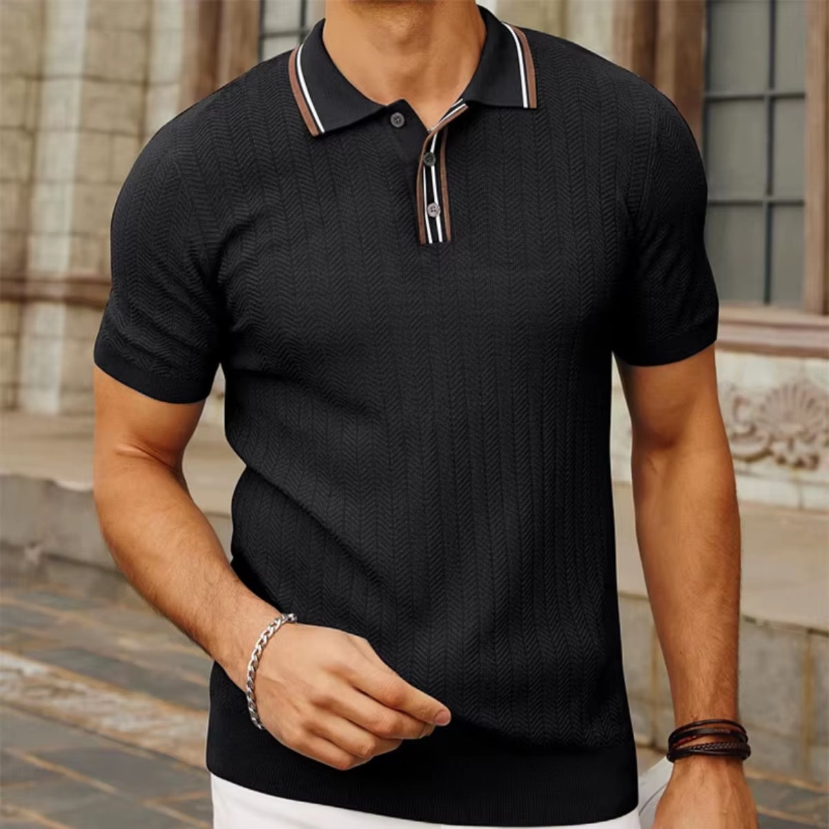 Ribbed Polo Shirt - Loreanni