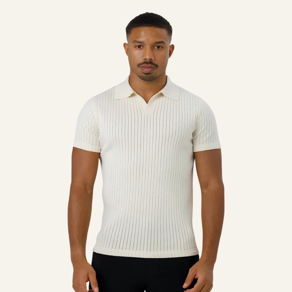 Men's Knit Polo Shirt Old Money Saville