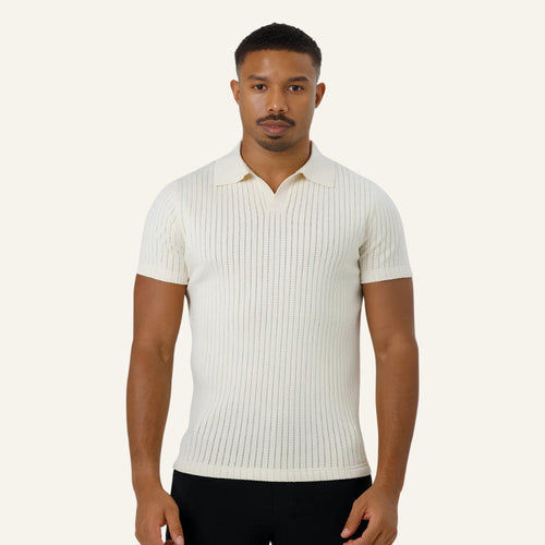 Men's Knit Polo Shirt Old Money Saville