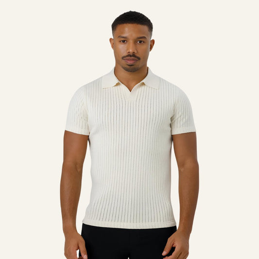 Men's Knit Polo Shirt Old Money Saville