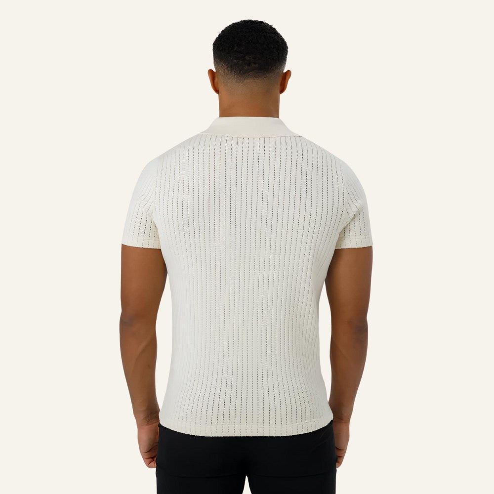 Men's Knit Polo Shirt Old Money Saville