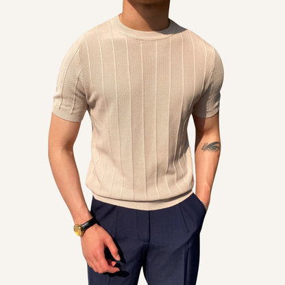 Men's Textured Knit Old Money T-Shirt Belgrano