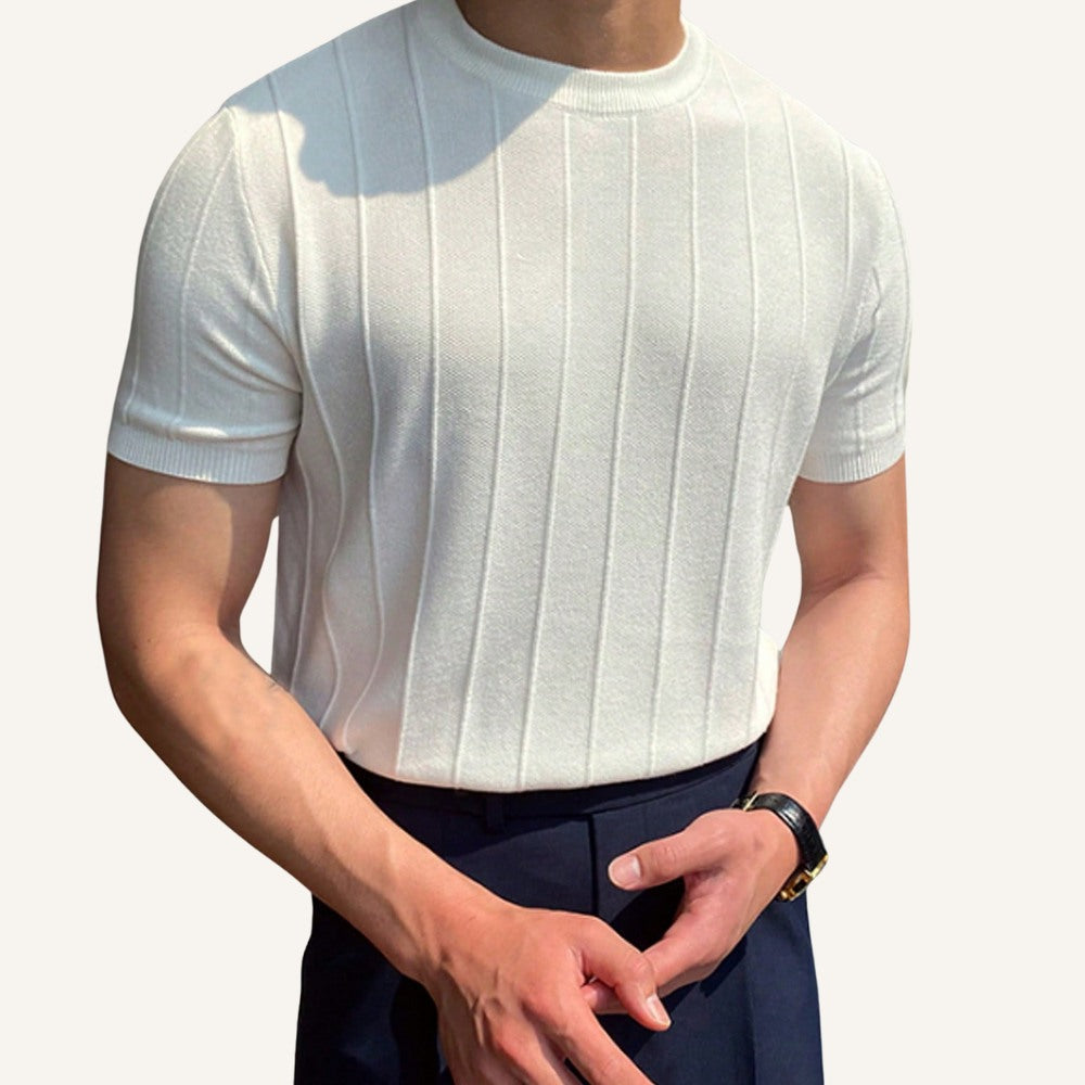 Men's Textured Knit Old Money T-Shirt Belgrano