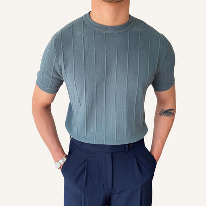 Men's Textured Knit Old Money T-Shirt Belgrano