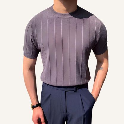 Men's Textured Knit Old Money T-Shirt Belgrano
