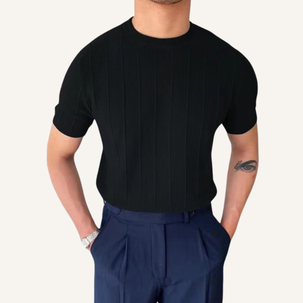 Men's Textured Knit Old Money T-Shirt Belgrano