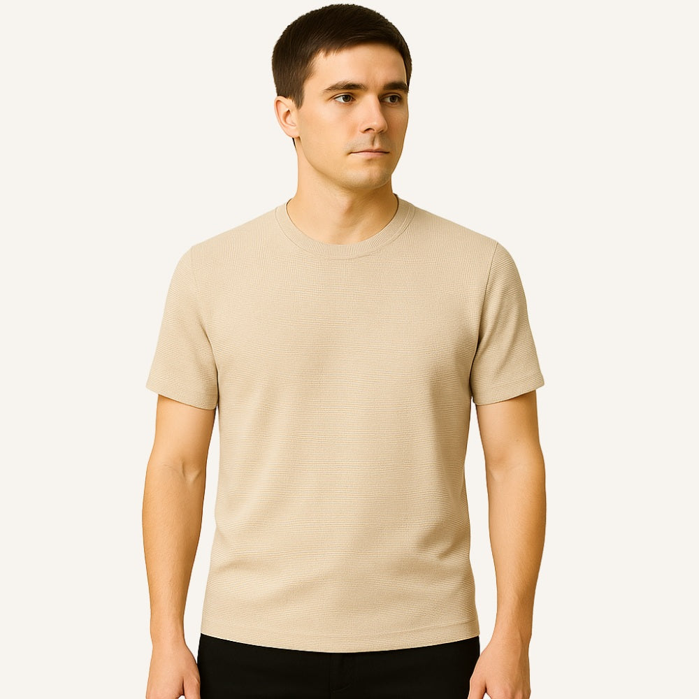 Men's Old Money Basic Textured T-Shirt Belmont