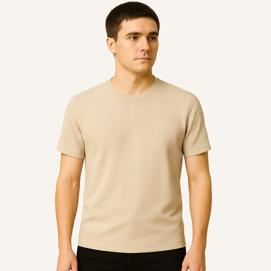 Men's Old Money Basic Textured T-Shirt Belmont