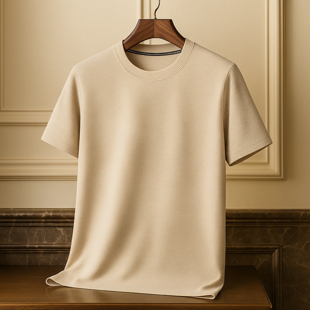 Men's Old Money Basic Textured T-Shirt Belmont