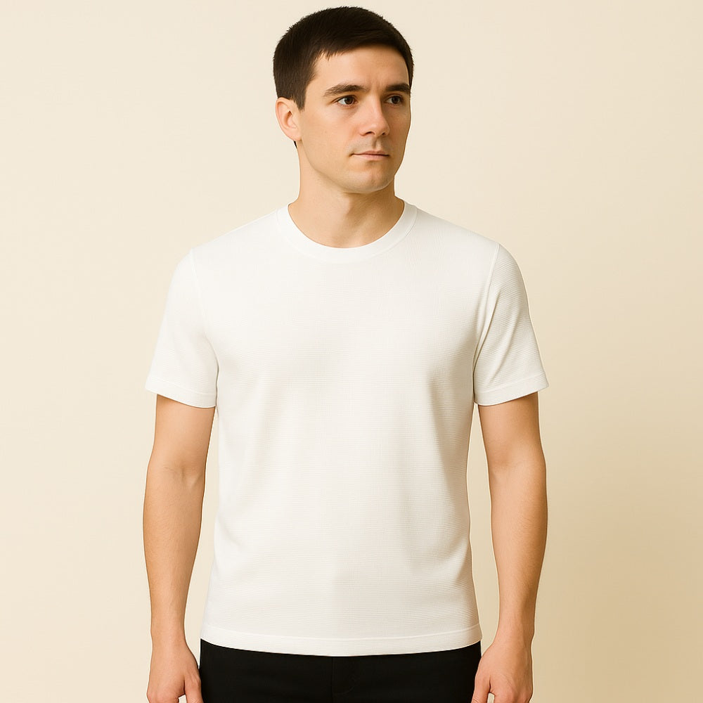 Men's Old Money Basic Textured T-Shirt Belmont