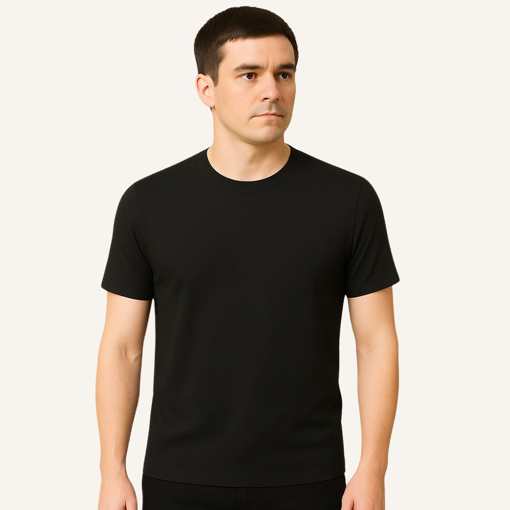 Men's Old Money Basic Textured T-Shirt Belmont