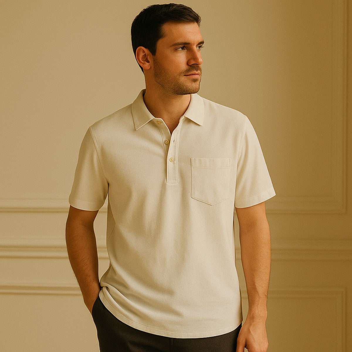 Linen Polo Shirt - Casablanca
