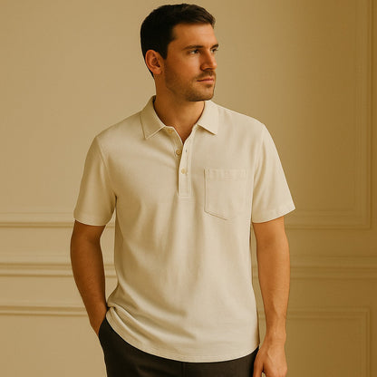 Linen Polo Shirt - Casablanca