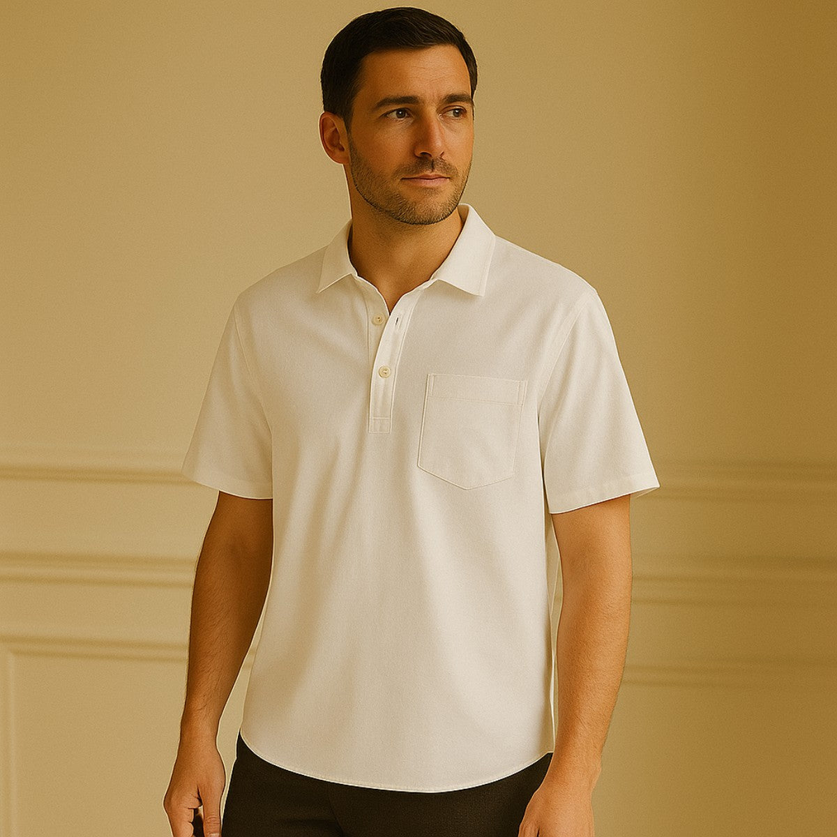 Linen Polo Shirt - Casablanca
