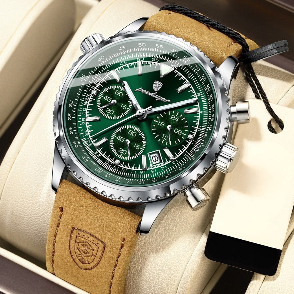 Men's Chronograph Leather Watch - Bellatour