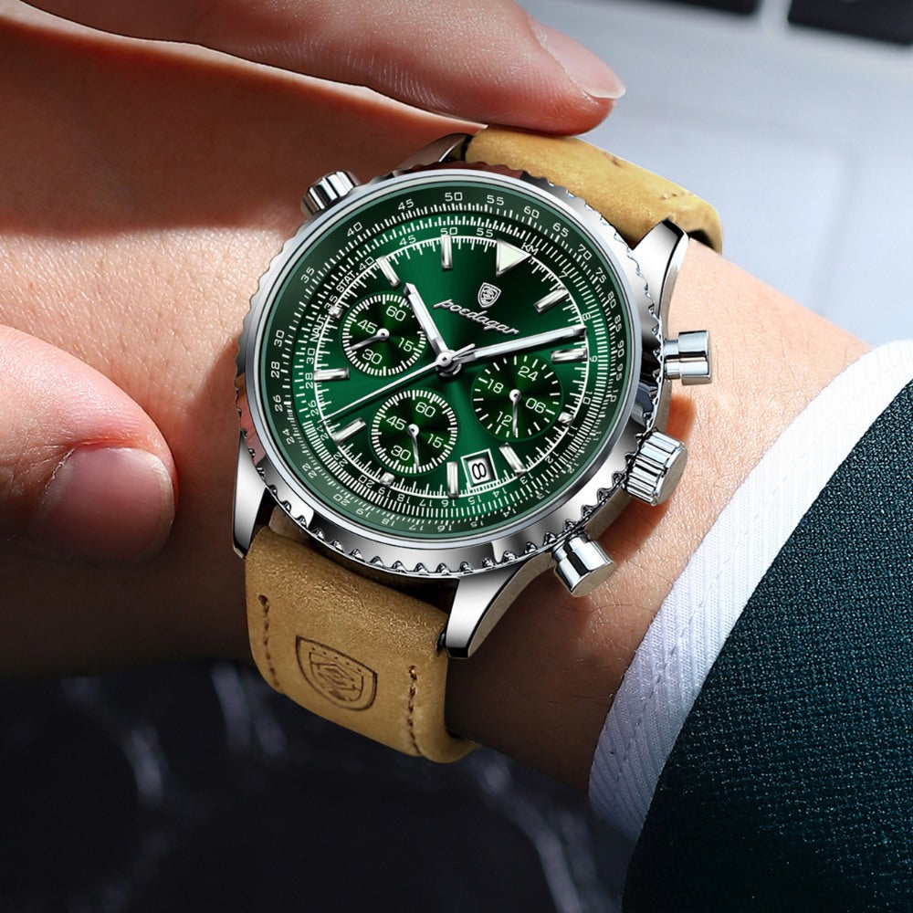 Men's Chronograph Leather Watch - Bellatour