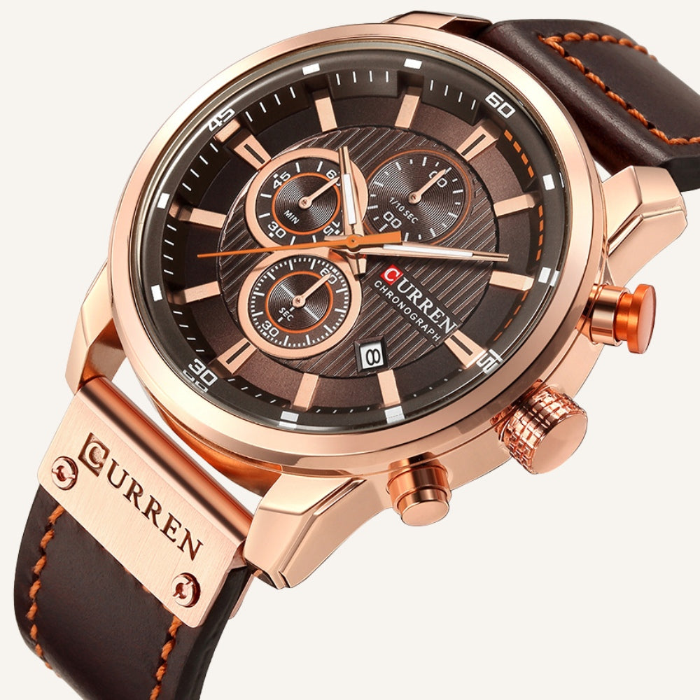 Men's Chronograph Premium Leather Watch - Dominus