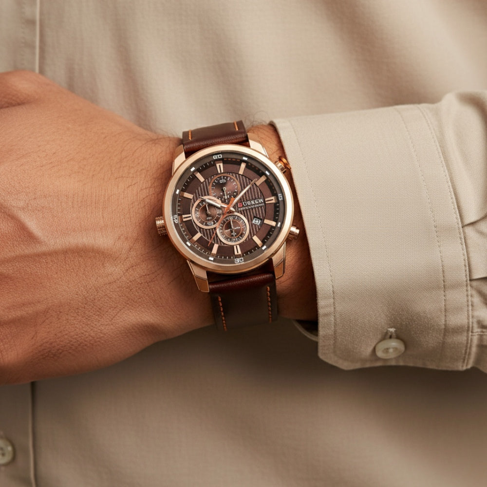 Men's Chronograph Premium Leather Watch - Dominus