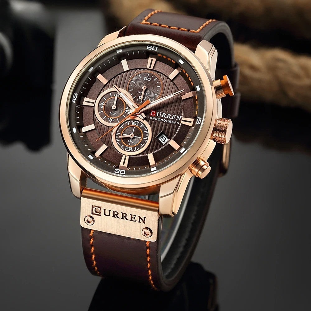 Men's Chronograph Premium Leather Watch - Dominus