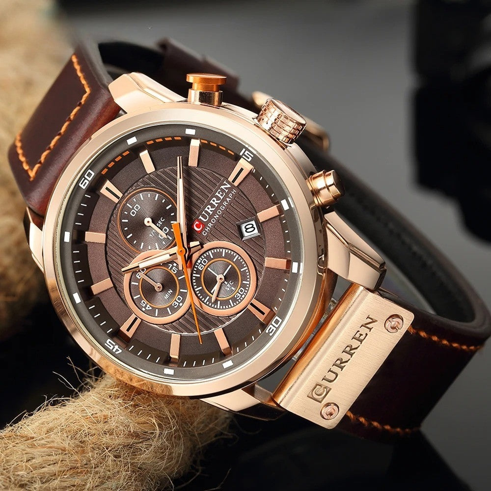 Men's Chronograph Premium Leather Watch - Dominus