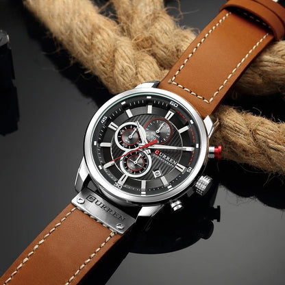 Men's Chronograph Premium Leather Watch - Dominus
