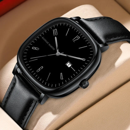 Men’s Retro Leather Watch - Outline