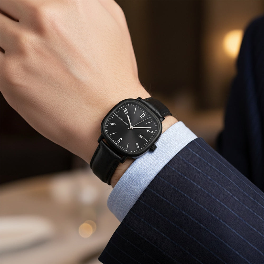 Men’s Retro Leather Watch - Outline