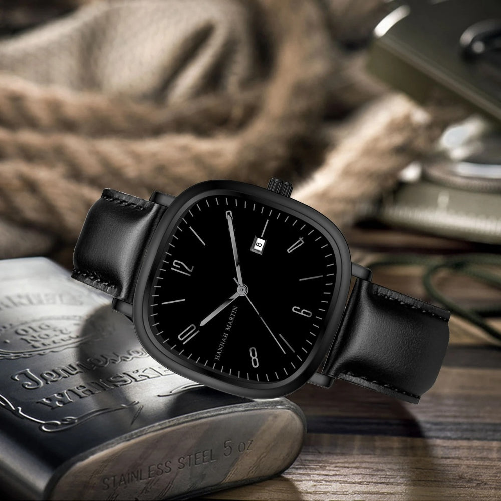 Men’s Retro Leather Watch - Outline