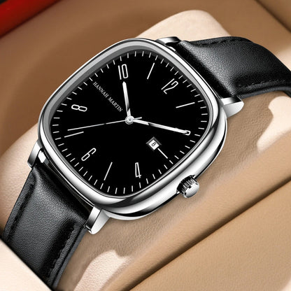 Men’s Retro Leather Watch - Outline