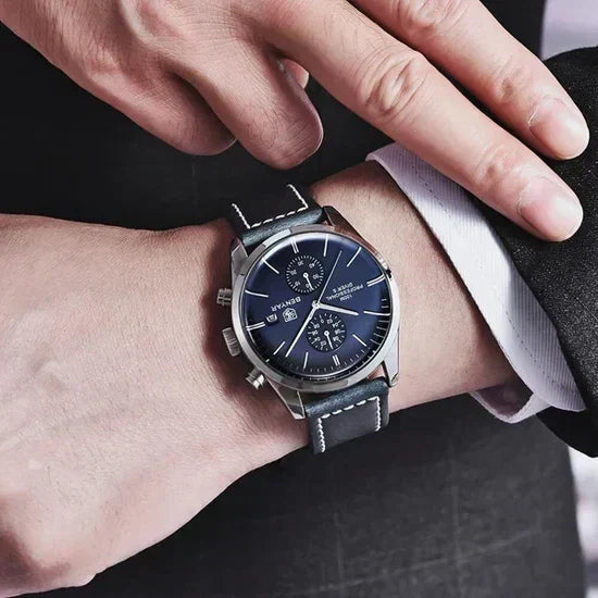 Benyar Men's Leather Watch