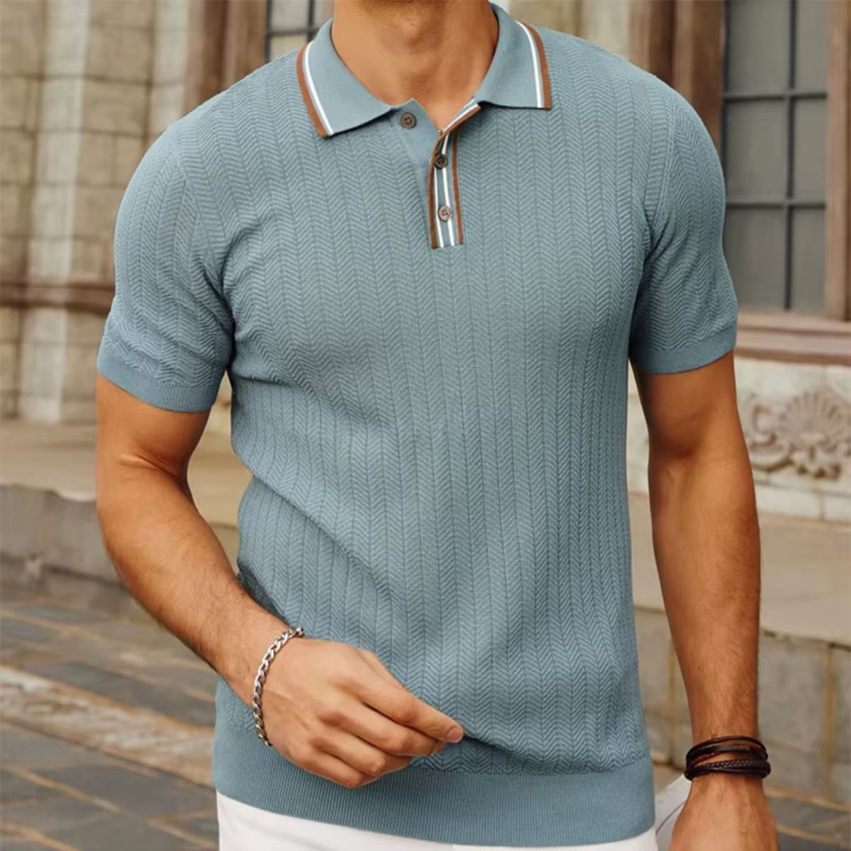 Ribbed Polo Shirt - Loreanni