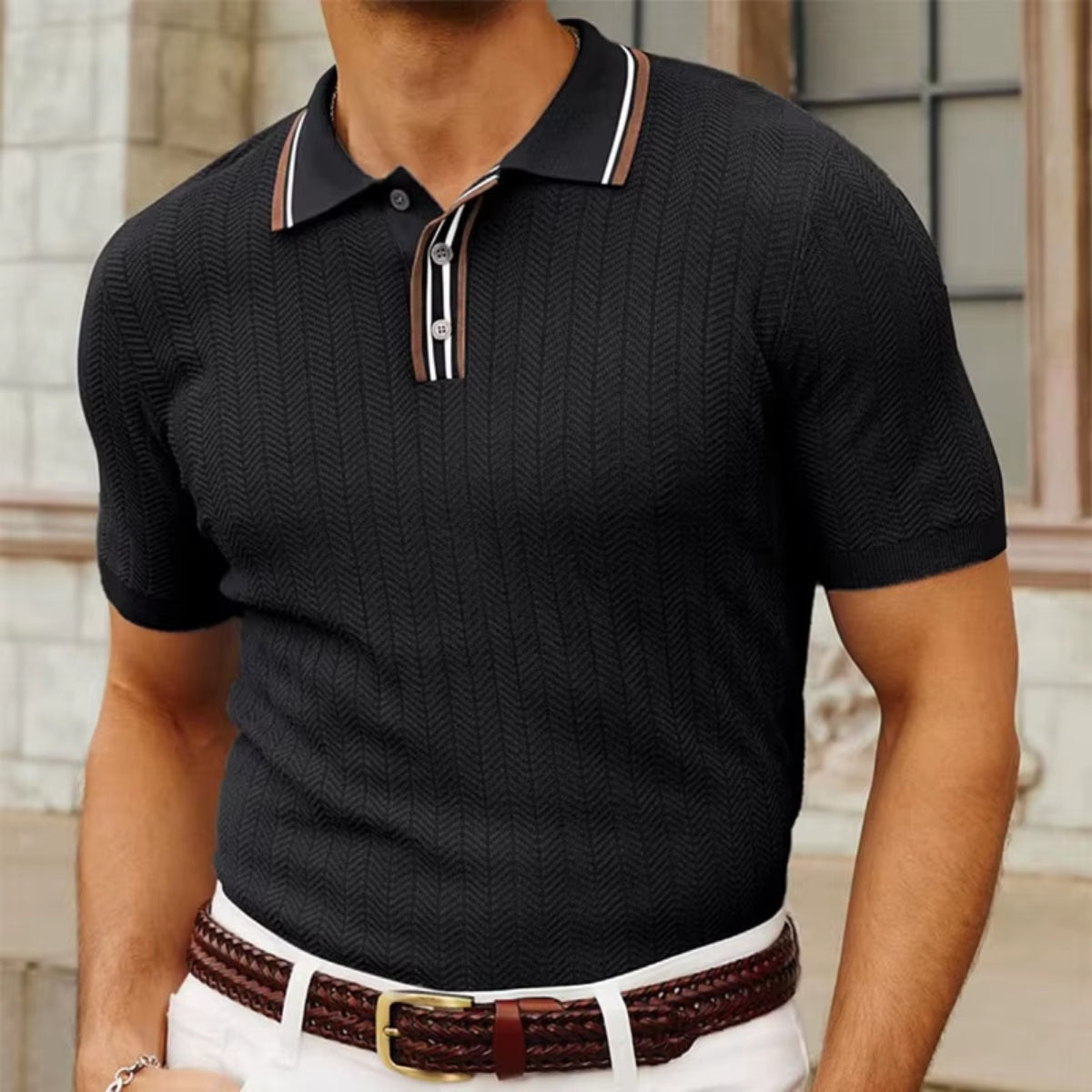Ribbed Polo Shirt - Loreanni