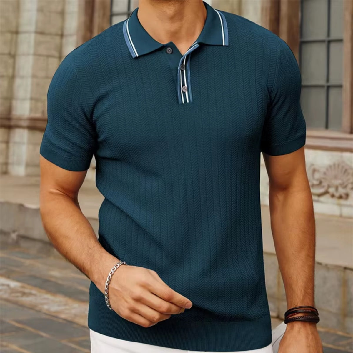 Ribbed Polo Shirt - Loreanni