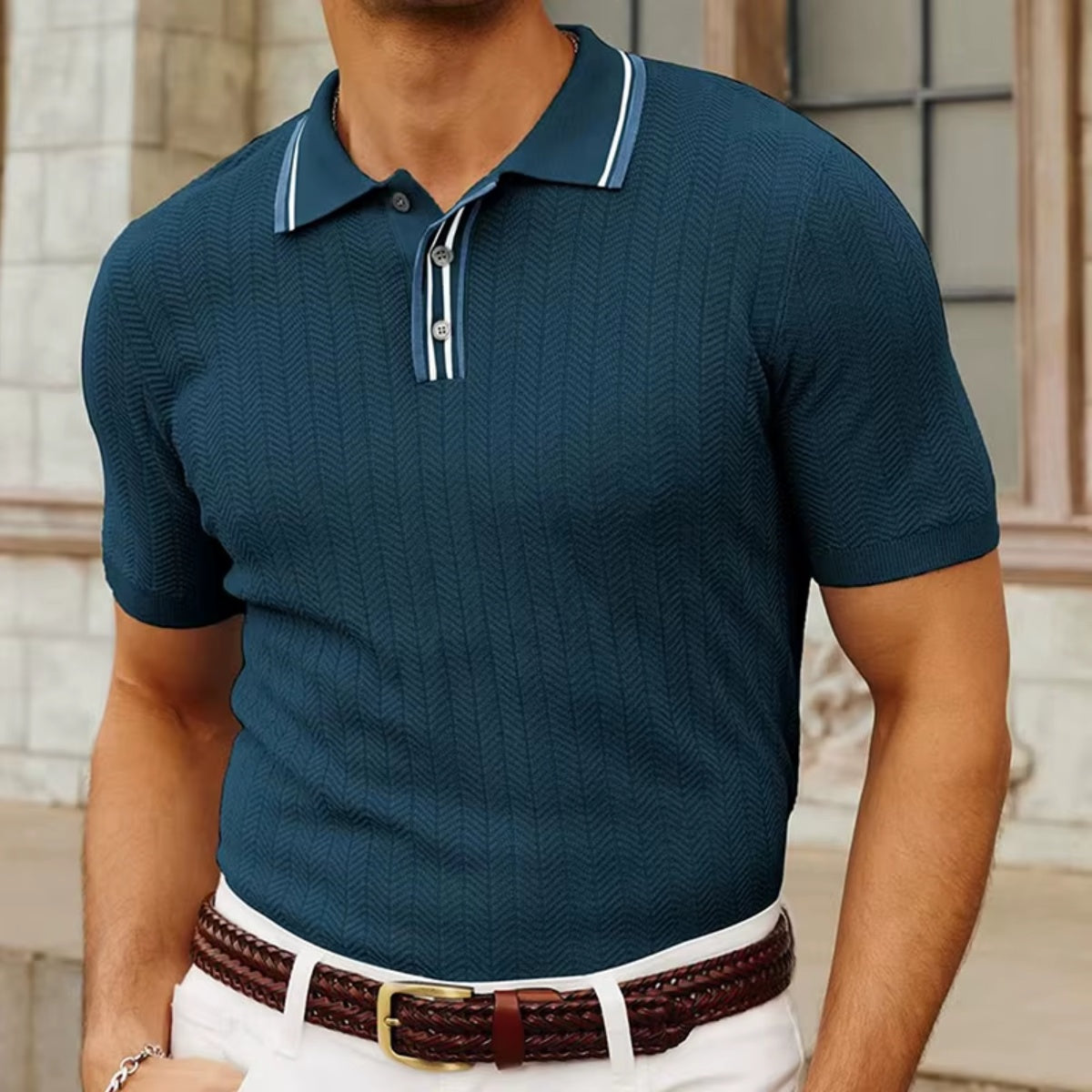 Ribbed Polo Shirt - Loreanni