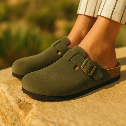 Suede Clog Sandal - Portofino